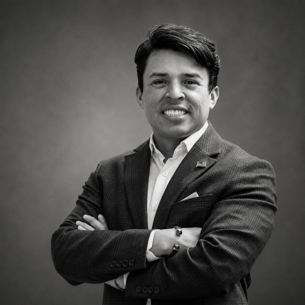 Professional portrait in monochrome tones